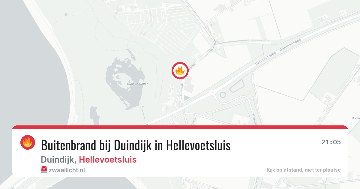 Buitenbrand bij Duindijk in Hellevoetsluis — 6 aug 2026