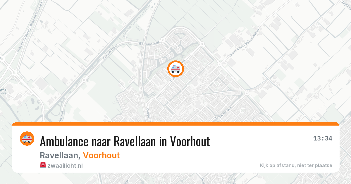 Ambulance naar Ravellaan in Voorhout — 29 jul 2026