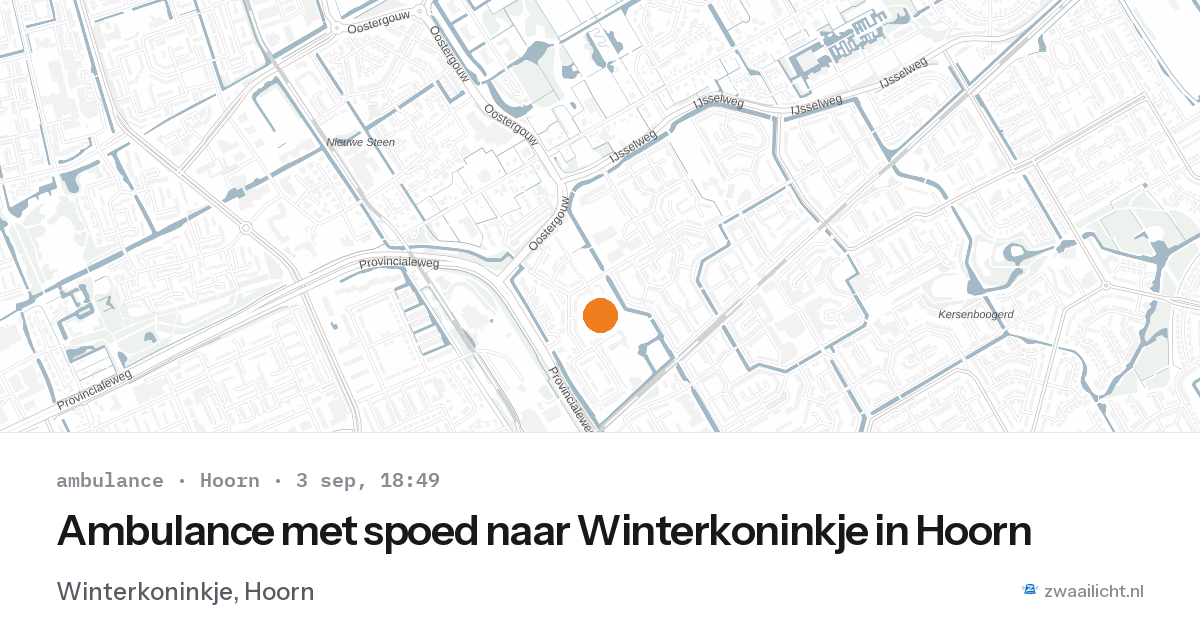 Ambulance met spoed naar Winterkoninkje in Hoorn — 3 sep 2026