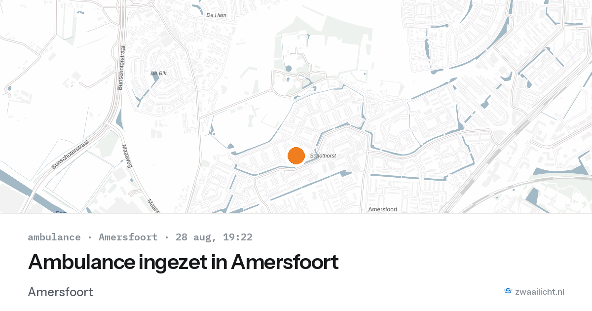 Ambulance ingezet in Amersfoort — 28 aug 2026