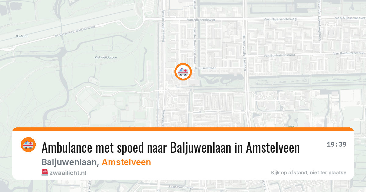 Ambulance met spoed naar Baljuwenlaan in Amstelveen — 13 aug 2026