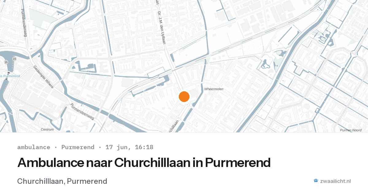Ambulance naar Churchilllaan in Purmerend — 17 jun 2026