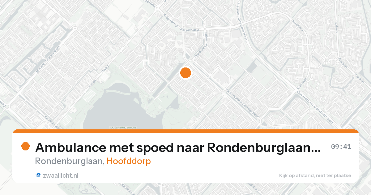 Ambulance met spoed naar Rondenburglaan in Hoofddorp — 25 aug 2026