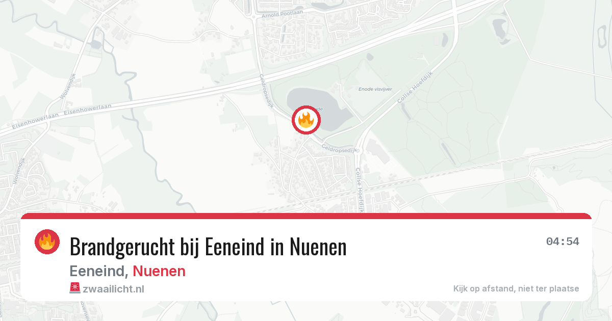 Brandgerucht bij Eeneind in Nuenen — 5 aug 2026