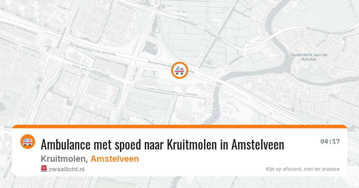 Ambulance met spoed naar Kruitmolen in Amstelveen — 23 apr 2026