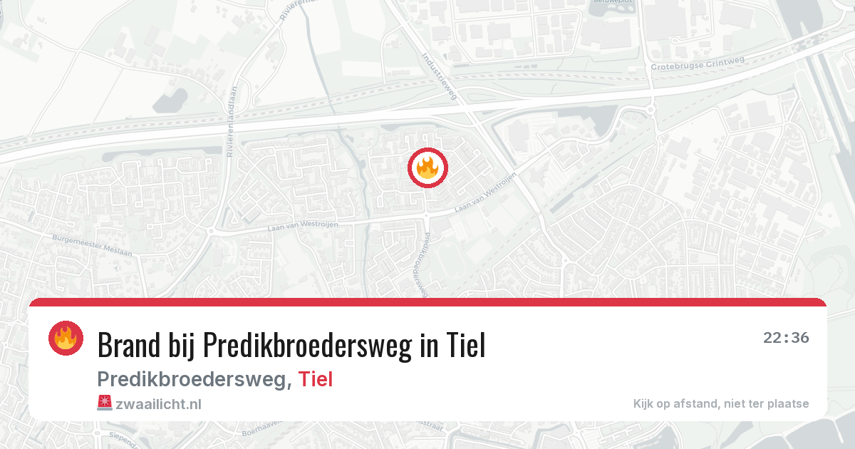 Brand bij Predikbroedersweg in Tiel — 1 aug 2026