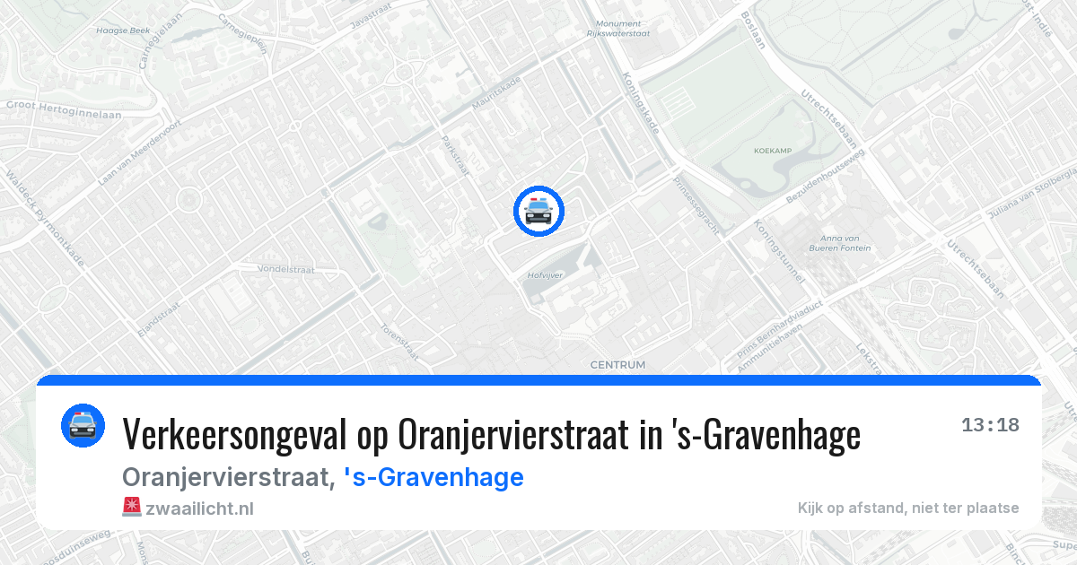 Verkeersongeval op Oranjervierstraat in 's-Gravenhage — 28 jun 2026