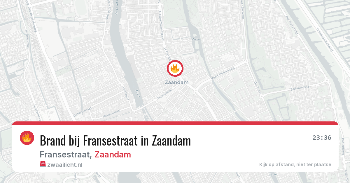 Brand bij Fransestraat in Zaandam — 8 aug 2026