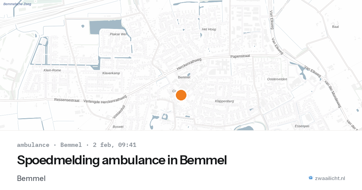 Spoedmelding ambulance in Bemmel — 2 feb 2026