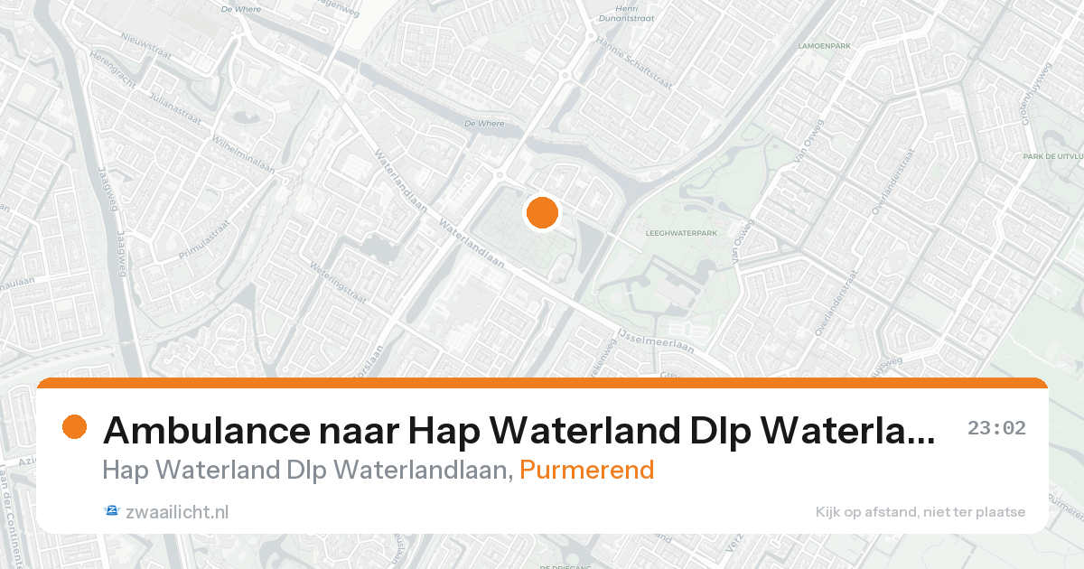 Ambulance naar Hap Waterland Dlp Waterlandlaan in Purmerend — 7 feb 2026