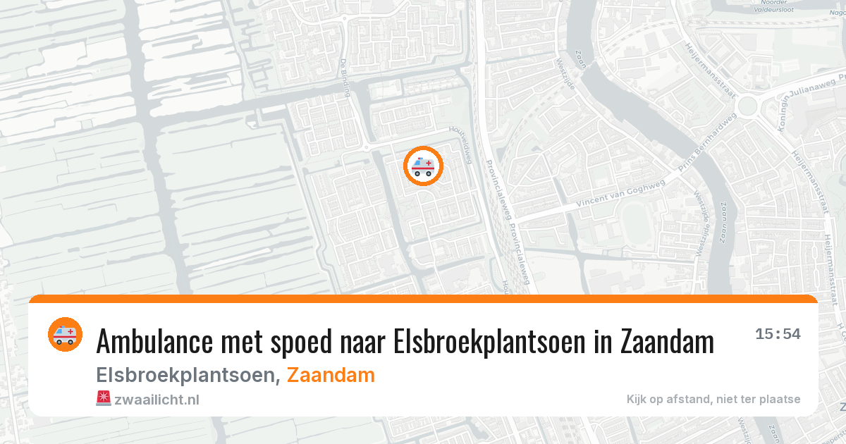 Ambulance met spoed naar Elsbroekplantsoen in Zaandam — 17 jun 2026
