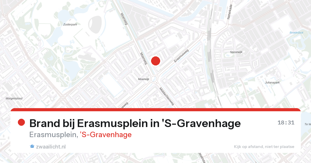 Brand bij Erasmusplein in 'S-Gravenhage — 27 aug 2026