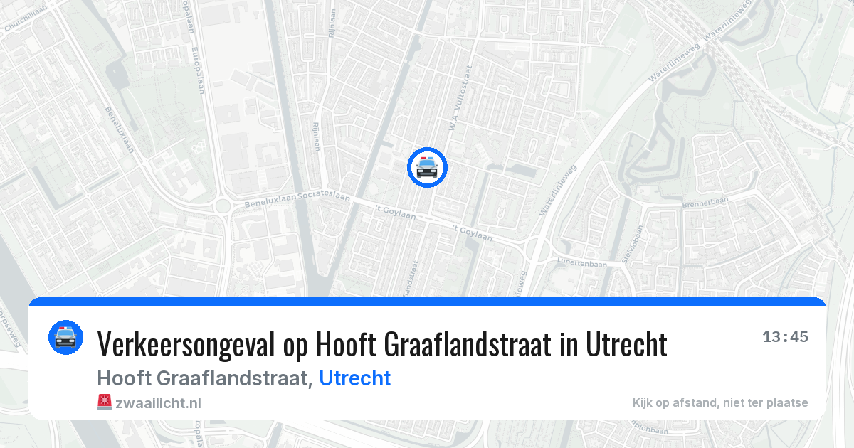 Verkeersongeval op Hooft Graaflandstraat in Utrecht — 13 jun 2026