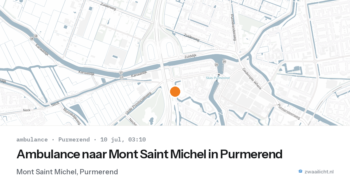 Ambulance naar Mont Saint Michel in Purmerend — 10 jul 2026