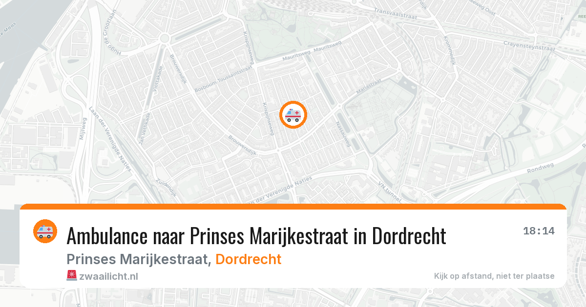 Ambulance naar Prinses Marijkestraat in Dordrecht — 8 aug 2026