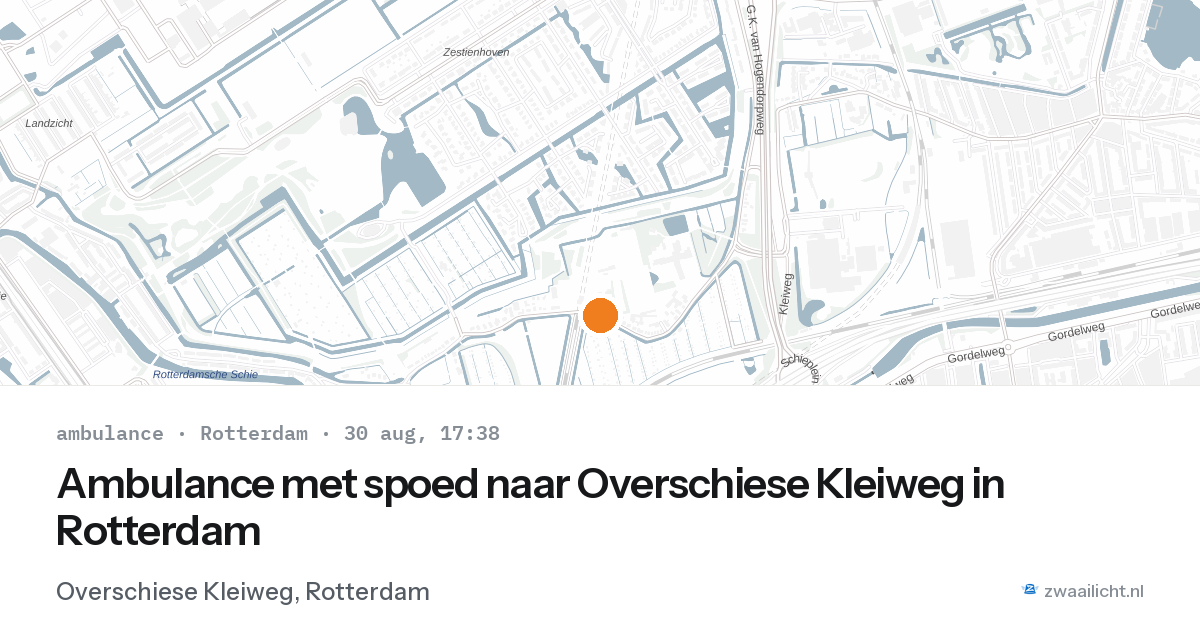 Ambulance met spoed naar Overschiese Kleiweg in Rotterdam — 30 aug 2026