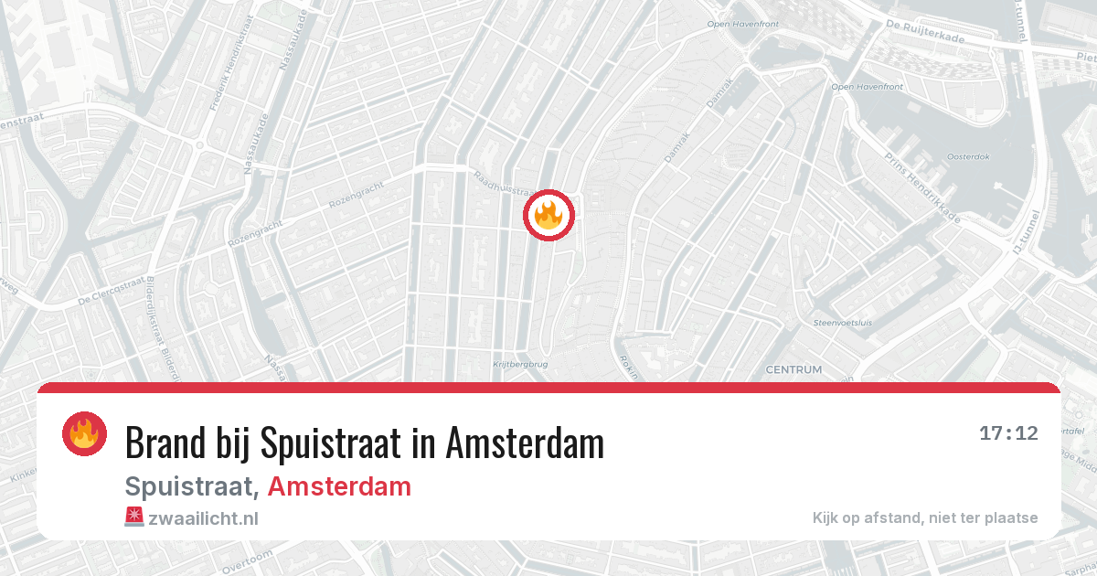 Brand bij Spuistraat in Amsterdam — 24 mrt 2026