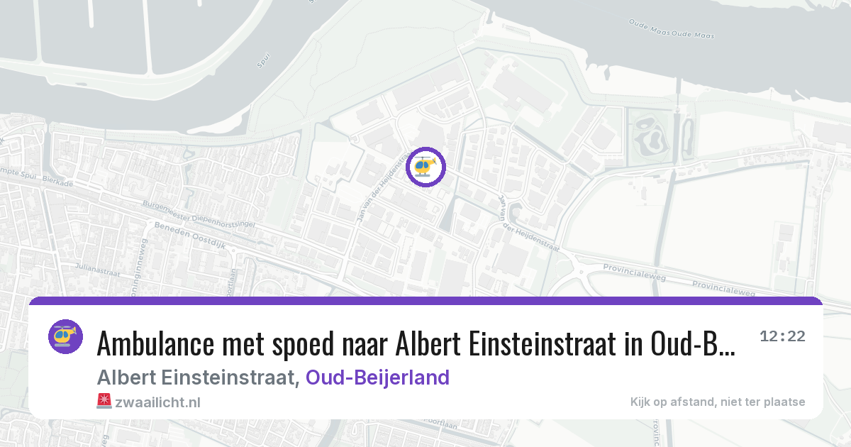 Ambulance met spoed naar Albert Einsteinstraat in Oud-Beijerland — 8 aug 2026