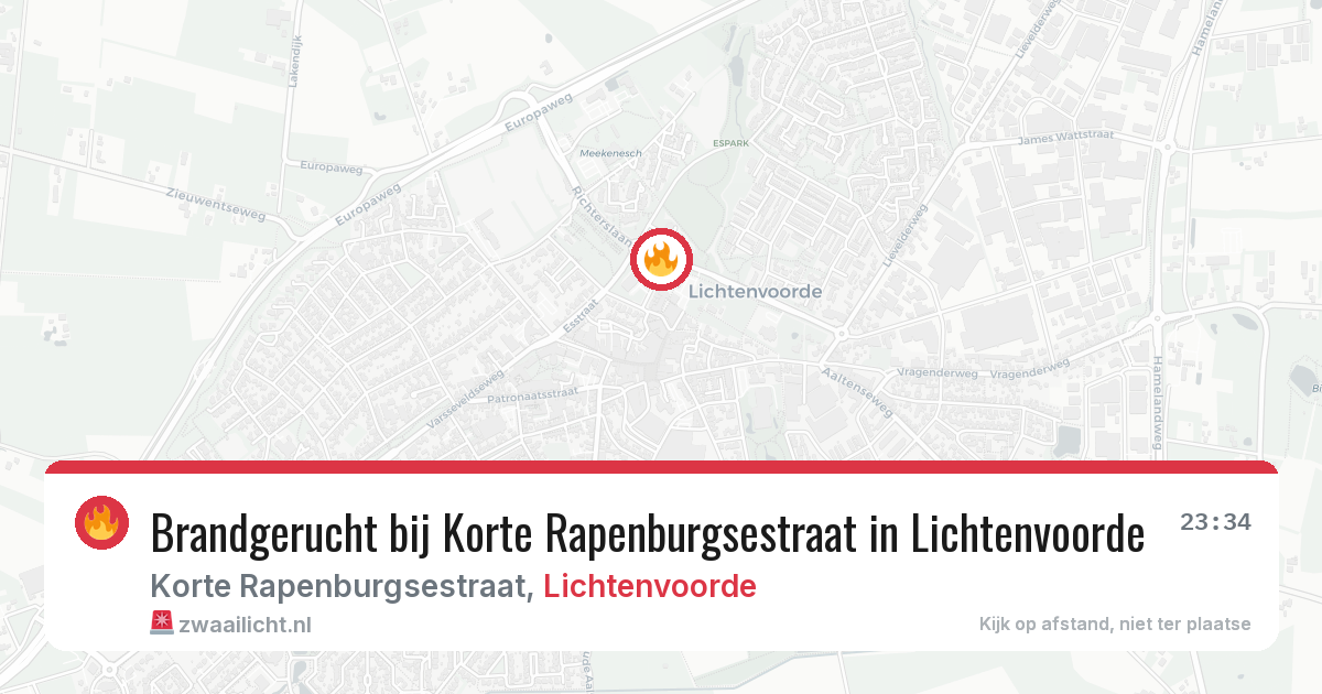 Brandgerucht bij Korte Rapenburgsestraat in Lichtenvoorde — 22 mei 2026