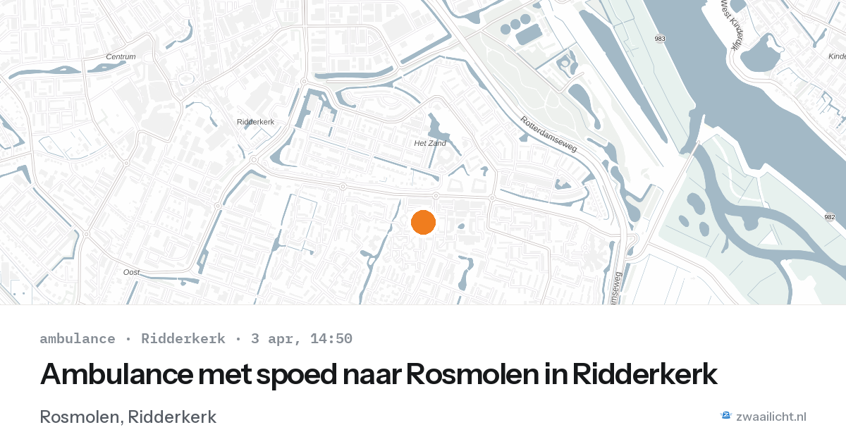 Ambulance met spoed naar Rosmolen in Ridderkerk — 3 apr 2026