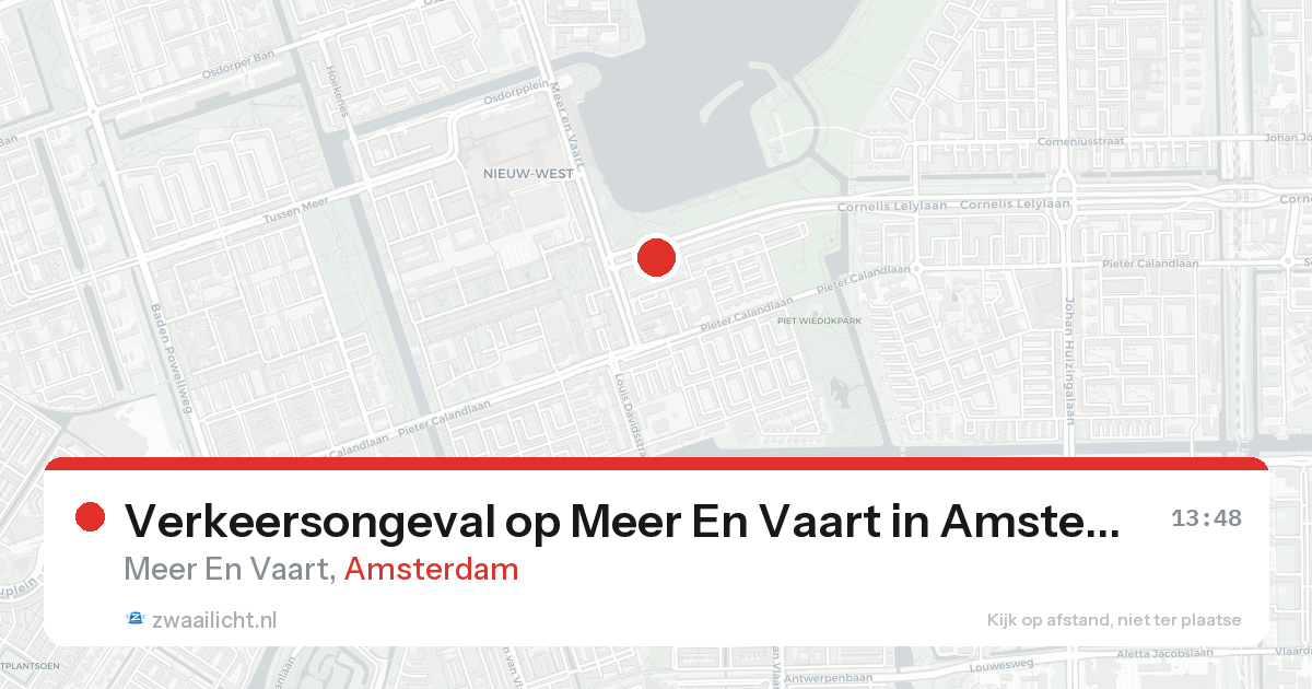 Verkeersongeval op Meer En Vaart in Amsterdam — 31 jan 2026