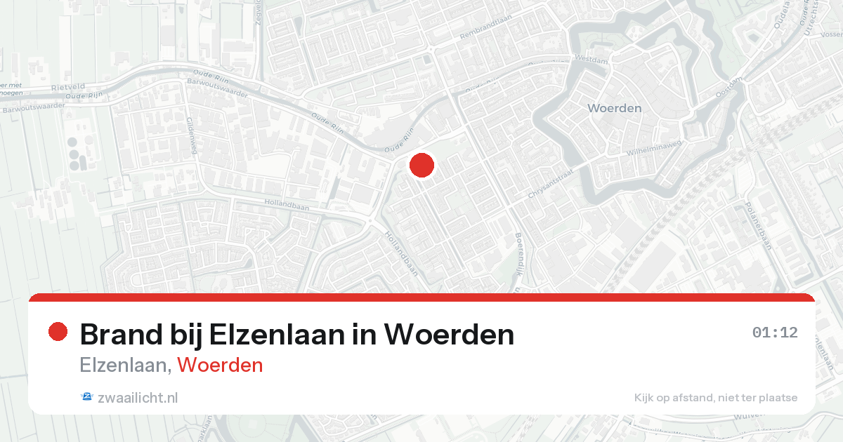 Brand bij Elzenlaan in Woerden — 15 aug 2026