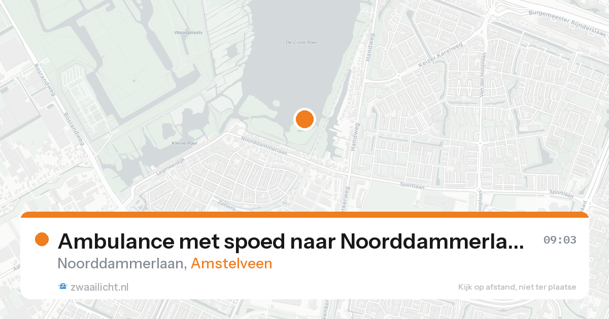 Ambulance met spoed naar Noorddammerlaan in Amstelveen — 24 mei 2026