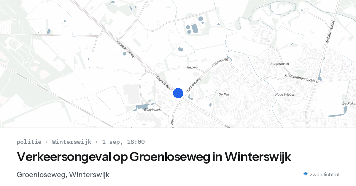 Verkeersongeval op Groenloseweg in Winterswijk — 1 sep 2026