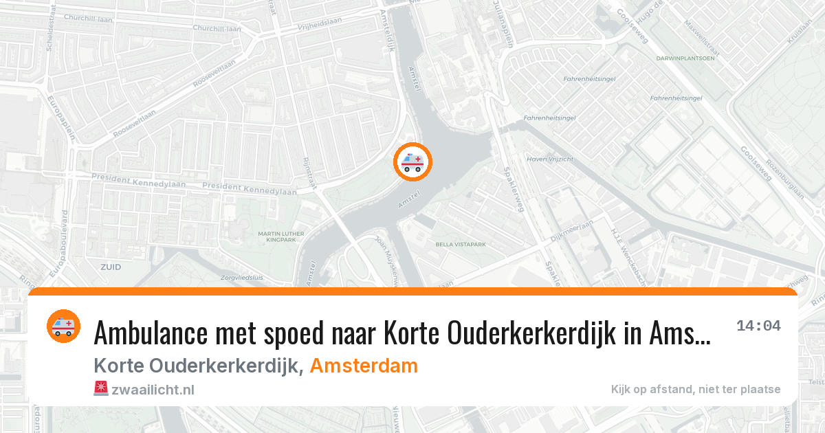 Ambulance met spoed naar Korte Ouderkerkerdijk in Amsterdam — 18 jun 2026