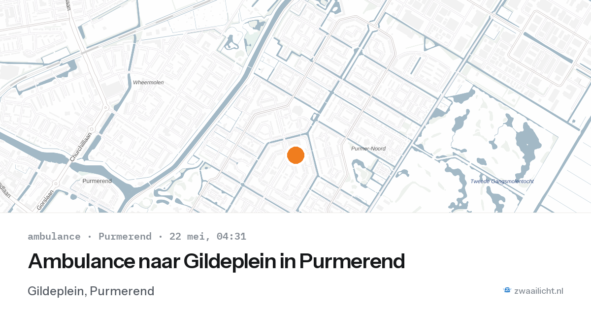 Ambulance naar Gildeplein in Purmerend — 22 mei 2026