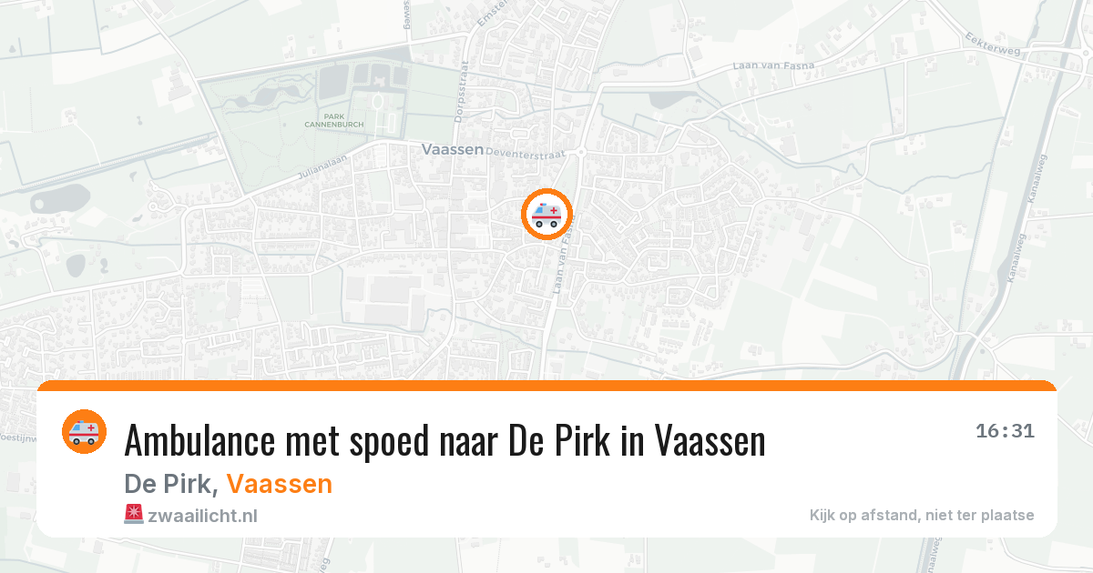 Ambulance met spoed naar De Pirk in Vaassen — 16 mrt 2026