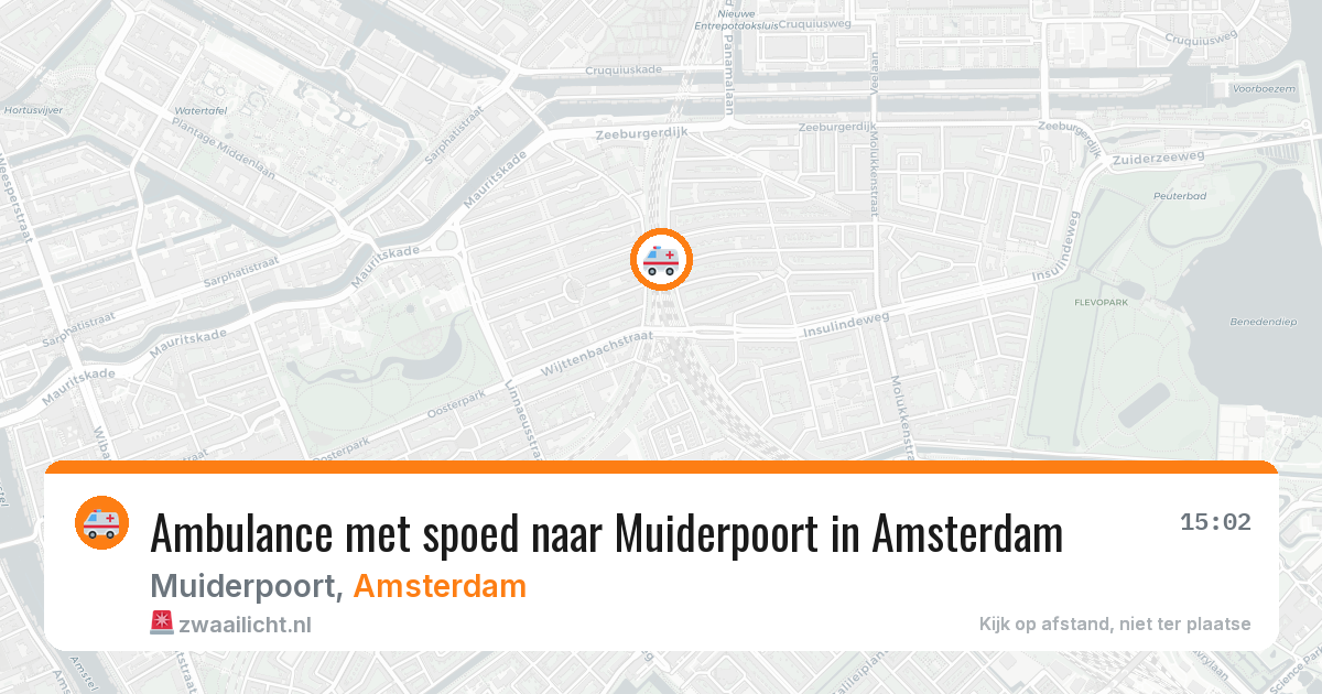 Ambulance met spoed naar Muiderpoort in Amsterdam — 6 jun 2026