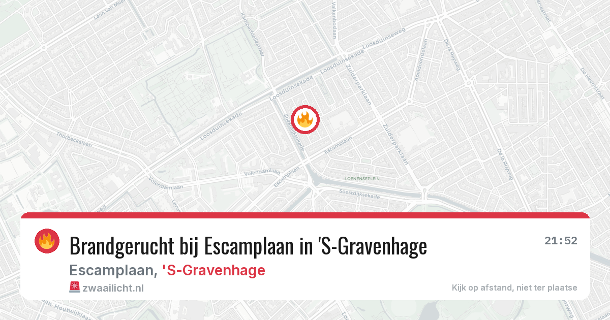 Brandgerucht bij Escamplaan in 'S-Gravenhage — 2 aug 2026