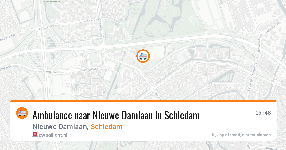 Ambulance naar Nieuwe Damlaan in Schiedam — 24 mrt 2026