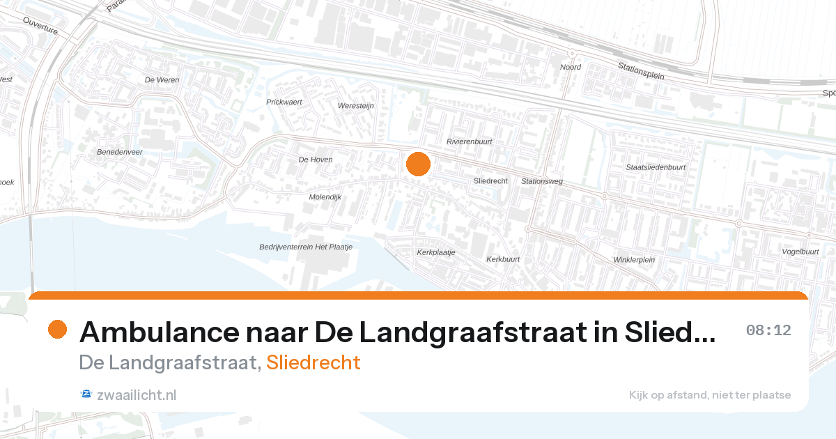 Ambulance naar De Landgraafstraat in Sliedrecht — 28 aug 2026