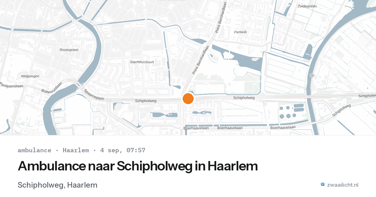 Ambulance naar Schipholweg in Haarlem — 4 sep 2026