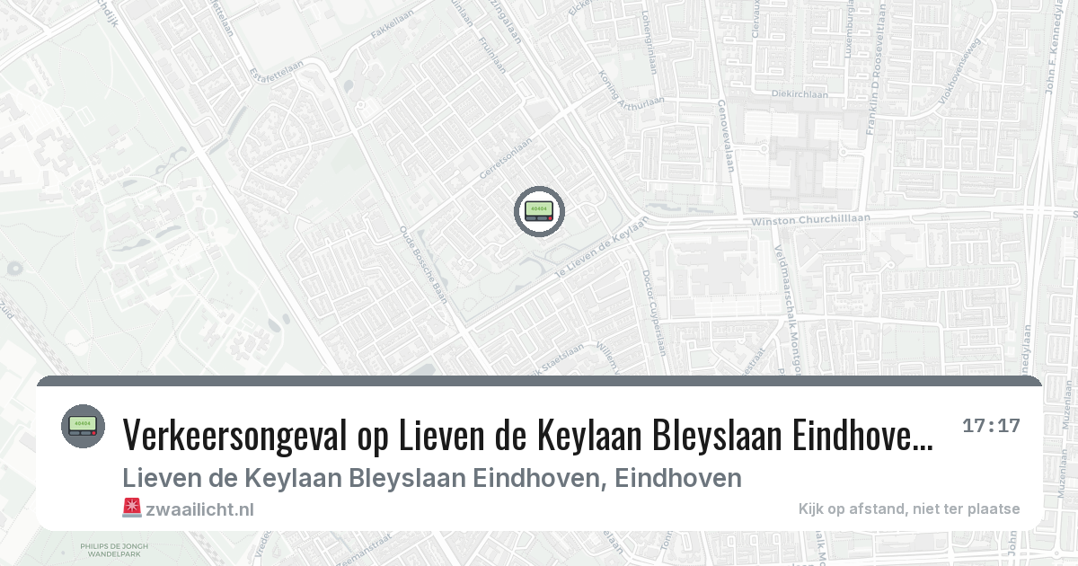 Verkeersongeval op Lieven de Keylaan Bleyslaan Eindhoven in Eindhoven — 12 mrt 2026