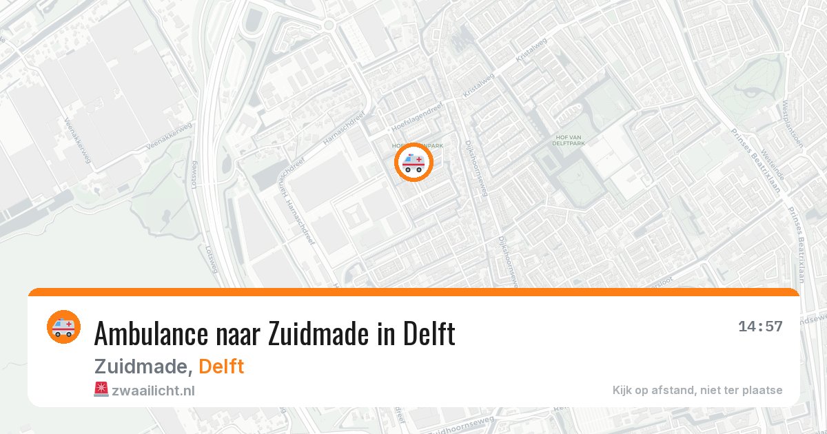 Ambulance naar Zuidmade in Delft — 21 mei 2026