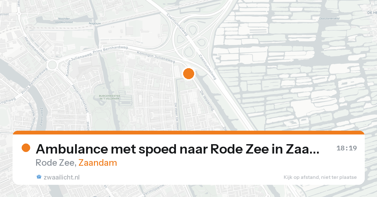 Ambulance met spoed naar Rode Zee in Zaandam — 22 aug 2026