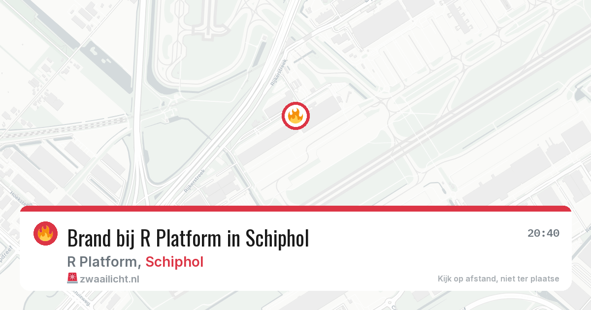 Brand bij R Platform in Schiphol — 2 aug 2026