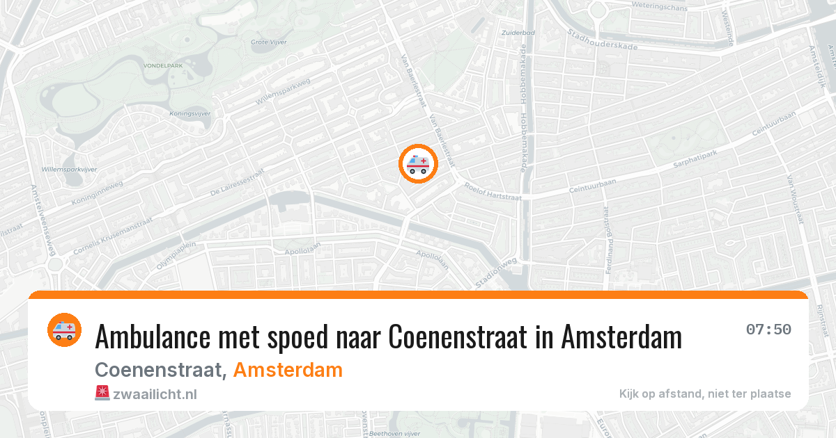 Ambulance met spoed naar Coenenstraat in Amsterdam — 15 mrt 2026