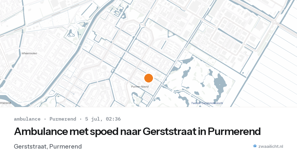Ambulance met spoed naar Gerststraat in Purmerend — 5 jul 2026