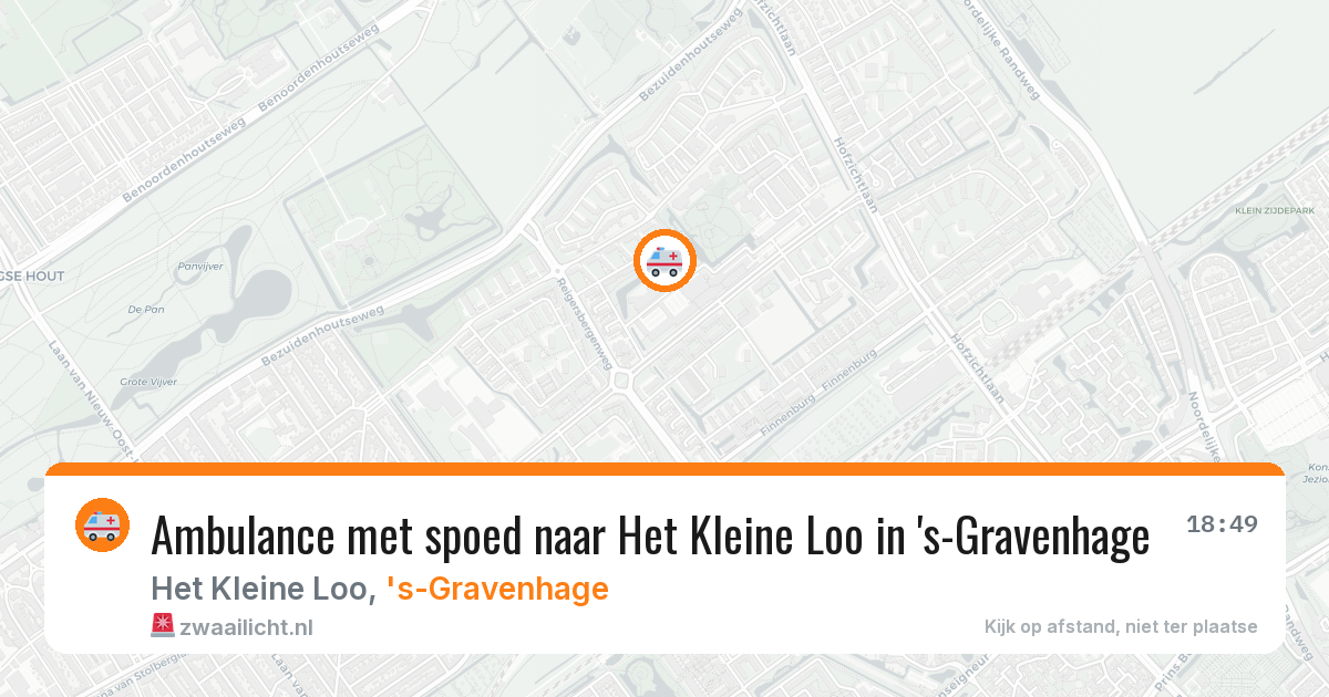 Ambulance met spoed naar Het Kleine Loo in 's-Gravenhage — 11 aug 2026