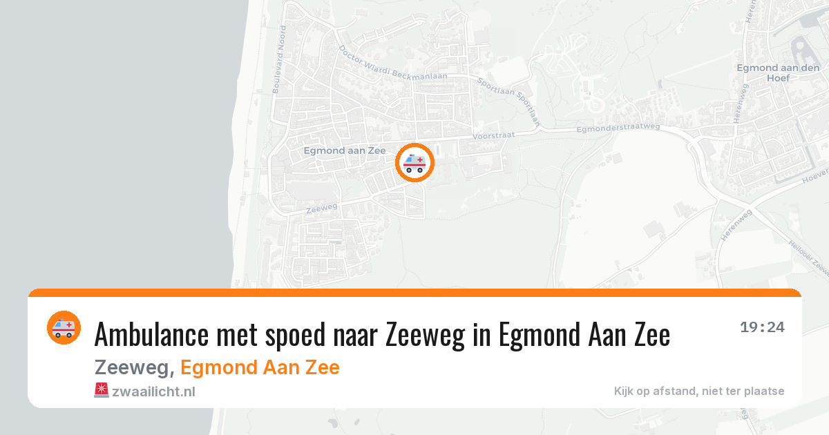 Ambulance met spoed naar Zeeweg in Egmond Aan Zee — 16 jul 2026