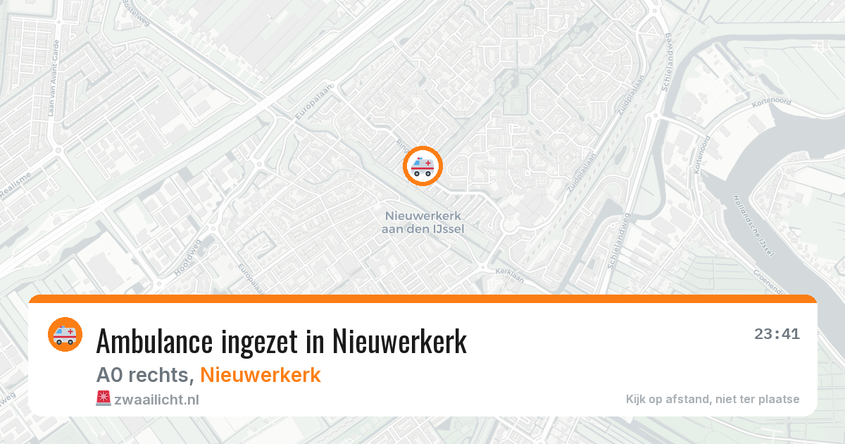 Ambulance ingezet in Nieuwerkerk — 20 jun 2026