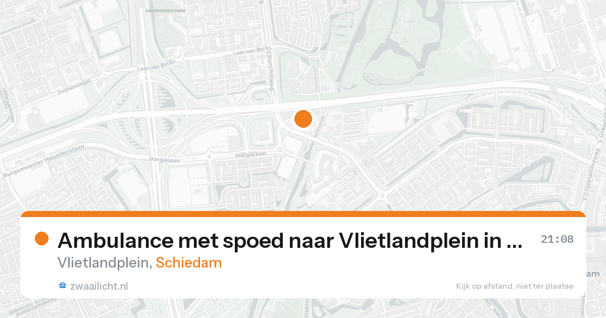 Ambulance met spoed naar Vlietlandplein in Schiedam — 19 aug 2026