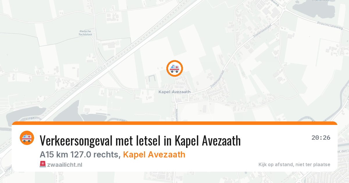 Verkeersongeval met letsel in Kapel Avezaath — 27 jul 2026