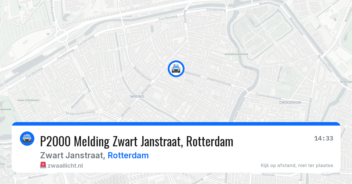 P2000 Melding Zwart Janstraat, Rotterdam — 24 jun 2026