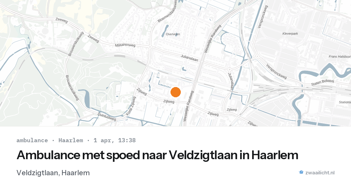 Ambulance met spoed naar Veldzigtlaan in Haarlem — 1 apr 2026