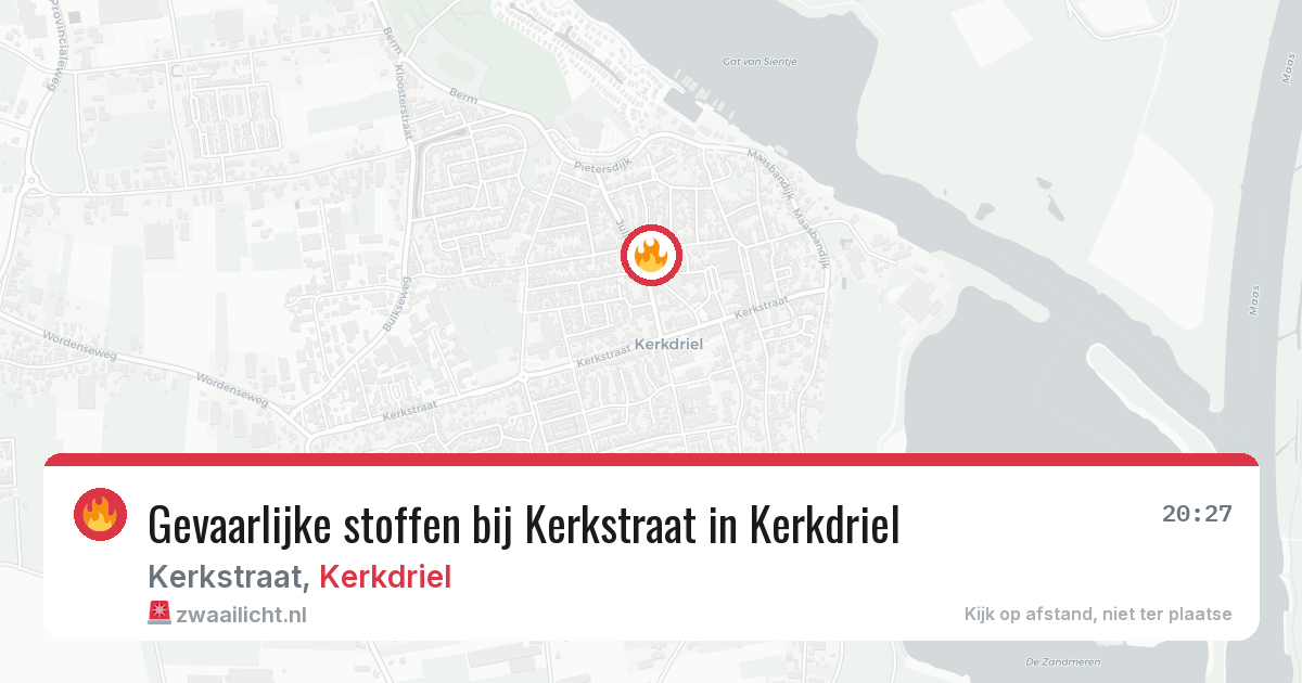 Gevaarlijke stoffen bij Kerkstraat in Kerkdriel — 18 mrt 2026
